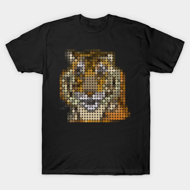 Animals Portrait Tiger in Dots T-Shirt by ellenhenryart